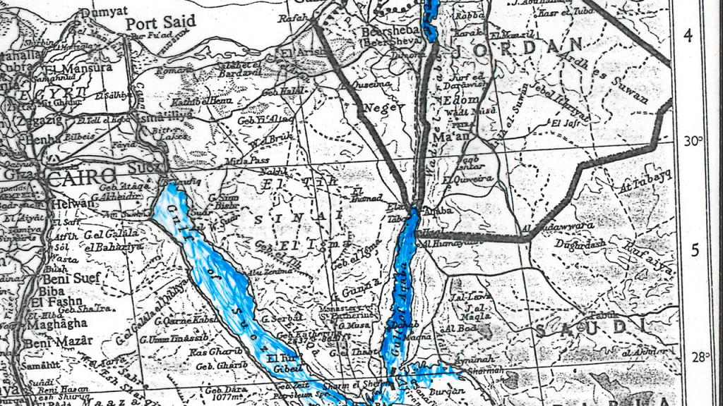 Kartta Siinain erämaasta